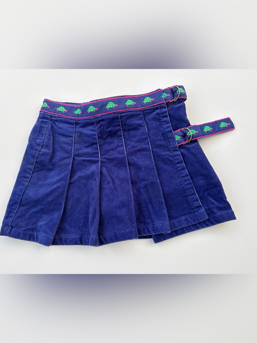 The Beaufort Bonnet Co Girls Size 7 Blue Corduroy Turtle Skort